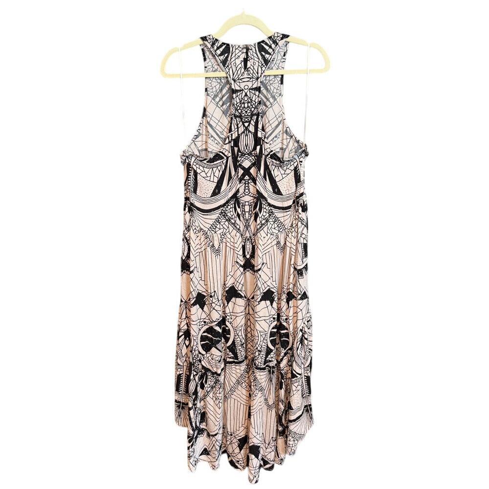$128 Free People La Mar High-Low Cream/Black Maxi Dress- SM - Picture 4 of 5